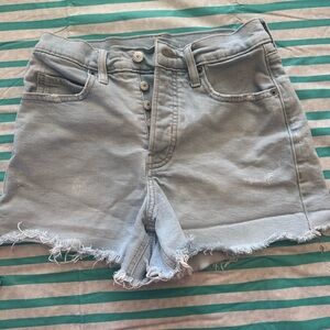 Old Navy Sz 2 Sky-Hi A-line Light Blue High-Waist Button Fly denim cut offs